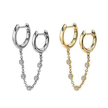 Load image into Gallery viewer, Earrings Hoop Chain Earrings with 925 Sterling Silver