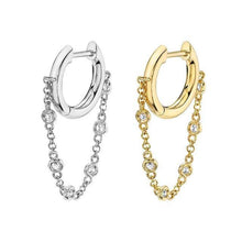 Load image into Gallery viewer, Earrings Hoop Chain Earrings with 925 Sterling Silver