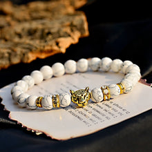 Load image into Gallery viewer, Bracelets White Turquoises Stone Charm Bracelet Men Wood Beads
