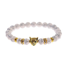 Load image into Gallery viewer, Bracelets White Turquoises Stone Charm Bracelet Men Wood Beads