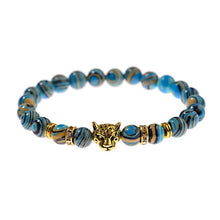 Load image into Gallery viewer, Bracelets White Turquoises Stone Charm Bracelet Men Wood Beads