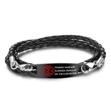Load image into Gallery viewer, Bracelets Personalized Stainless Steel Medical Alert ID Rope Bracelet
