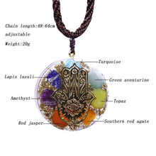 Load image into Gallery viewer, Necklaces Hand Of Fatima Energy Stone Chakra Amulet Necklace