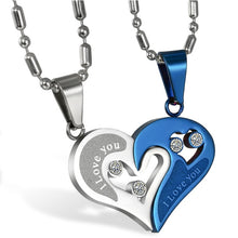 Load image into Gallery viewer, Necklaces His and Hers Matching Heart Stainless Steel Couple Necklace 2 Piece Set