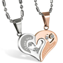 Load image into Gallery viewer, Necklaces His and Hers Matching Heart Stainless Steel Couple Necklace 2 Piece Set