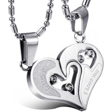 Load image into Gallery viewer, Necklaces His and Hers Matching Heart Stainless Steel Couple Necklace 2 Piece Set
