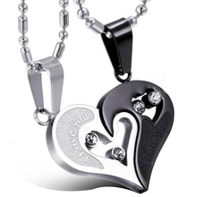 Load image into Gallery viewer, Necklaces His and Hers Matching Heart Stainless Steel Couple Necklace 2 Piece Set