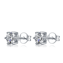 Load image into Gallery viewer, Earrings 5mm Round 6-Prong Moissanite Sterling Silver Stud Earrings
