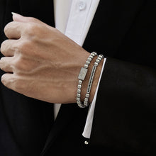 Load image into Gallery viewer, Bracelets 2 Pcs Crown Charm Long Tube Men Bracelet Pave CZ