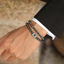 Load image into Gallery viewer, Bracelets 2 Pcs Crown Charm Long Tube Men Bracelet Pave CZ