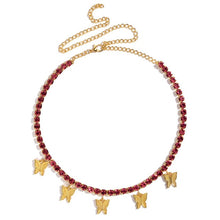 Load image into Gallery viewer, Necklaces Iced Out Butterfly Choker Necklaces