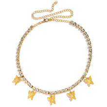 Load image into Gallery viewer, Necklaces Iced Out Butterfly Choker Necklaces