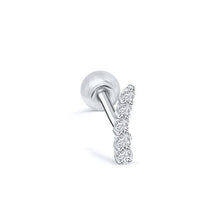 Load image into Gallery viewer, Earrings Geometric Crystal Zirconia Stud Earrings with 925 Sterling Silver