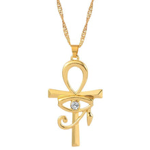 Load image into Gallery viewer, Necklaces Egyptian Ankh Cross Eye of Horus Amulet Necklace