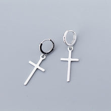 Load image into Gallery viewer, Earrings Cross Pendant Hoop Earring