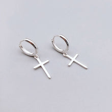 Load image into Gallery viewer, Earrings Cross Pendant Hoop Earring