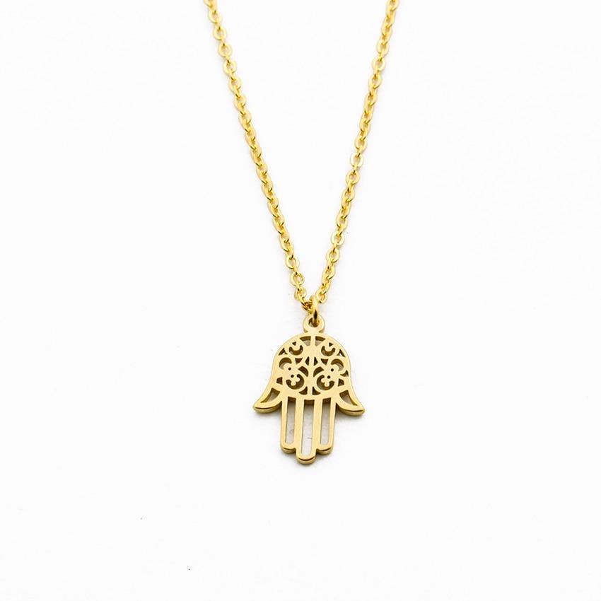 Necklaces Stainless Steel Hamsa Hand Amulet Necklace