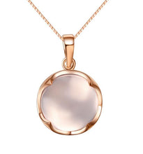 Load image into Gallery viewer, Necklaces Natural Hibiscus Gemstone 18K Rose Gold Pendant