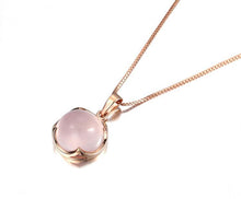 Load image into Gallery viewer, Necklaces Natural Hibiscus Gemstone 18K Rose Gold Pendant