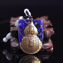 Load image into Gallery viewer, Necklaces Natural Lapis Lazuli Buddha Amulet Necklace With Adjustable Orgone Chakra Healing Crystals
