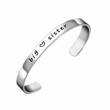 Load image into Gallery viewer, Bracelets Big, Middle, Little Sister Stainless Steel Bangle Cuff Bracelet