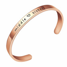 Load image into Gallery viewer, Bracelets Big, Middle, Little Sister Stainless Steel Bangle Cuff Bracelet