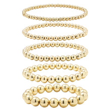 Load image into Gallery viewer, Bracelets Gold Color Big Round Beaded Handmade Chain Bracelet Stack