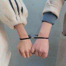 Load image into Gallery viewer, Handmade Woven Black Rope Magnetic Bracelet