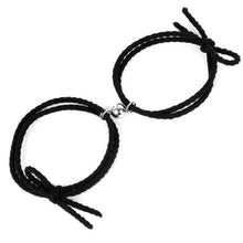 Load image into Gallery viewer, Handmade Woven Black Rope Magnetic Bracelet