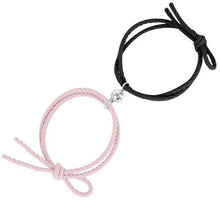 Load image into Gallery viewer, Handmade Woven Black Rope Magnetic Bracelet