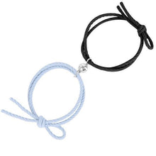 Load image into Gallery viewer, Handmade Woven Black Rope Magnetic Bracelet