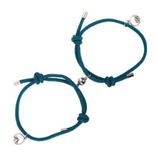 Load image into Gallery viewer, Handmade Woven Black Rope Magnetic Bracelet