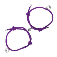 Load image into Gallery viewer, Handmade Woven Black Rope Magnetic Bracelet