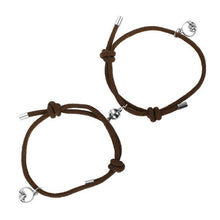 Load image into Gallery viewer, Handmade Woven Black Rope Magnetic Bracelet