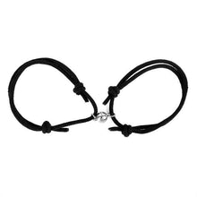 Load image into Gallery viewer, Handmade Woven Black Rope Magnetic Bracelet