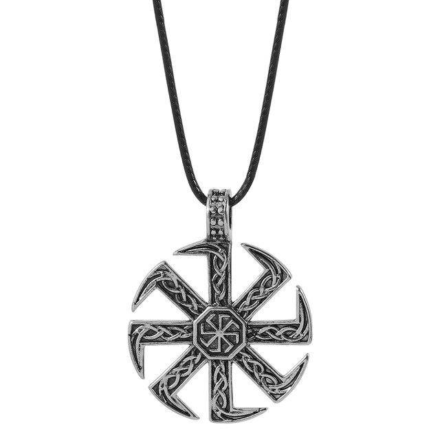 Necklaces Double Sided Slavic Kolovrat Amulet Necklace