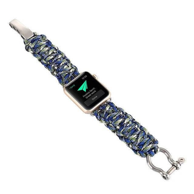 Bracelets Paracord 550 Bolt Clasp Apple Watch Band for Series 3,4,5,6/ 38-44MM