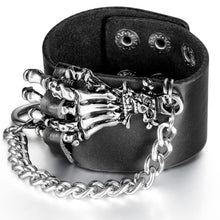Load image into Gallery viewer, Bracelets Men&#39;s Skull Claw Leather Bracelet
