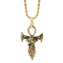 Load image into Gallery viewer, Necklaces Ancient Egyptian Ankh Cross Eye Of Horus Amulet Necklace
