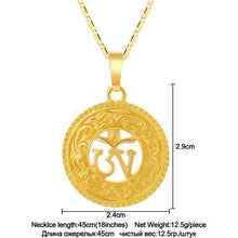 Load image into Gallery viewer, Necklaces Crystal Gold AUM OM Ohm Amulet Necklace
