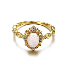 Load image into Gallery viewer, Rings European White Opal Gold Ring