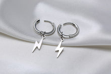 Load image into Gallery viewer, Earrings Lightning Bolt Charm Hoop

