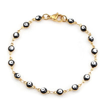 Load image into Gallery viewer, Bracelets Stainless Steel Bracelets Gold Blue Red Evil Eye Enamel