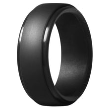 Load image into Gallery viewer, Rings 2Pcs 8Mm Black Men Silicone Rubber Wedding Ring
