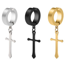Load image into Gallery viewer, Earrings Punk Fake Piercing Ear Cuffs Crosses