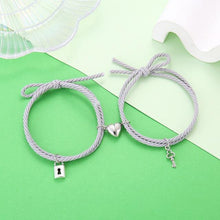Load image into Gallery viewer, Lovers Lock Heart Magnetic Bracelet For Couples
