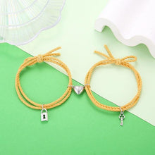 Load image into Gallery viewer, Lovers Lock Heart Magnetic Bracelet For Couples