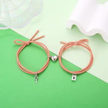 Load image into Gallery viewer, Lovers Lock Heart Magnetic Bracelet For Couples
