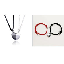 Load image into Gallery viewer, Heart Matching Braided Magnetic Distance Bracelet