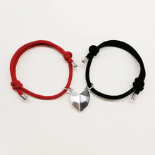 Load image into Gallery viewer, Heart Matching Braided Magnetic Distance Bracelet
